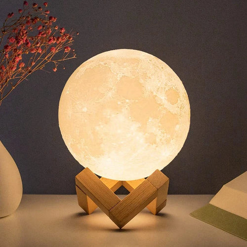 LED Night Light 3d Printing Moonlight 8 cm Bedroom Decoration