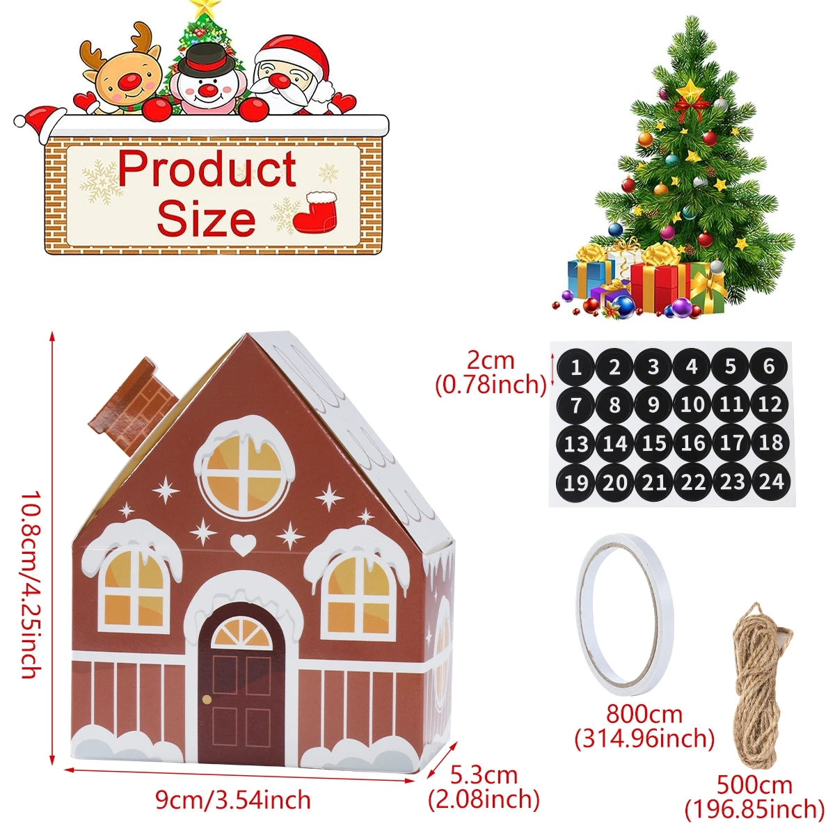 Christmas Gingerbread House Candy Box Merry Christmas Decoration For