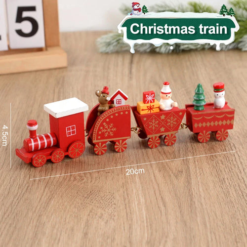 Christmas Wooden Train Ornament Merry Christmas Decoration For Home