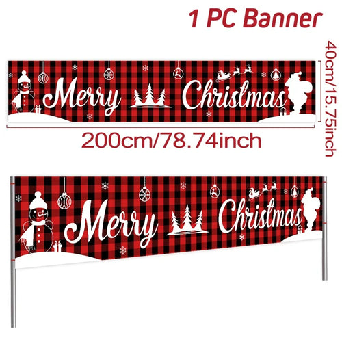 Christmas Outdoor Banner Flag Merry Christmas Decoration for Home 2023