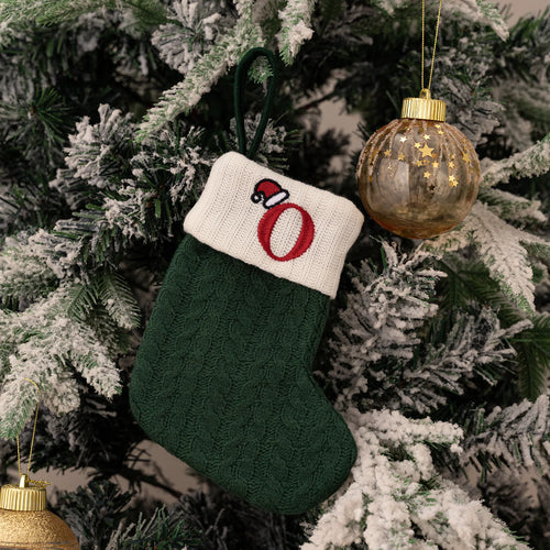 Christmas ornaments letter knitted socks Embroidered puppy footprint