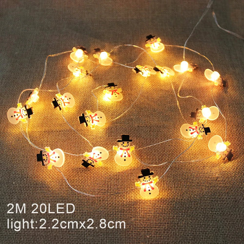 2M Christmas Santa Claus Snowflake LED Light String Garland Xmas Tree