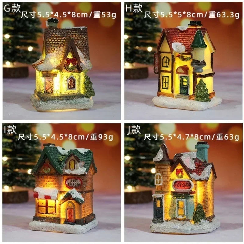 Christmas New Christmas Decorations Resin Small House Micro Landscape