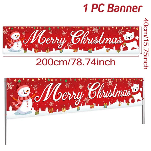 Christmas Outdoor Banner Flag Merry Christmas Decoration for Home 2023