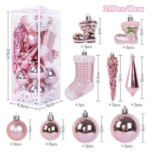 Christmas Ball Ornament Set Big Xmas Tree Hanging Pendant Snowflake