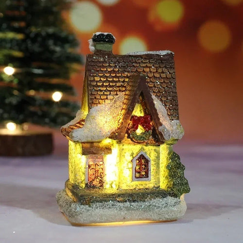 Christmas New Christmas Decorations Resin Small House Micro Landscape