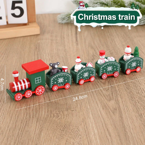 Christmas Wooden Train Ornament Merry Christmas Decoration For Home