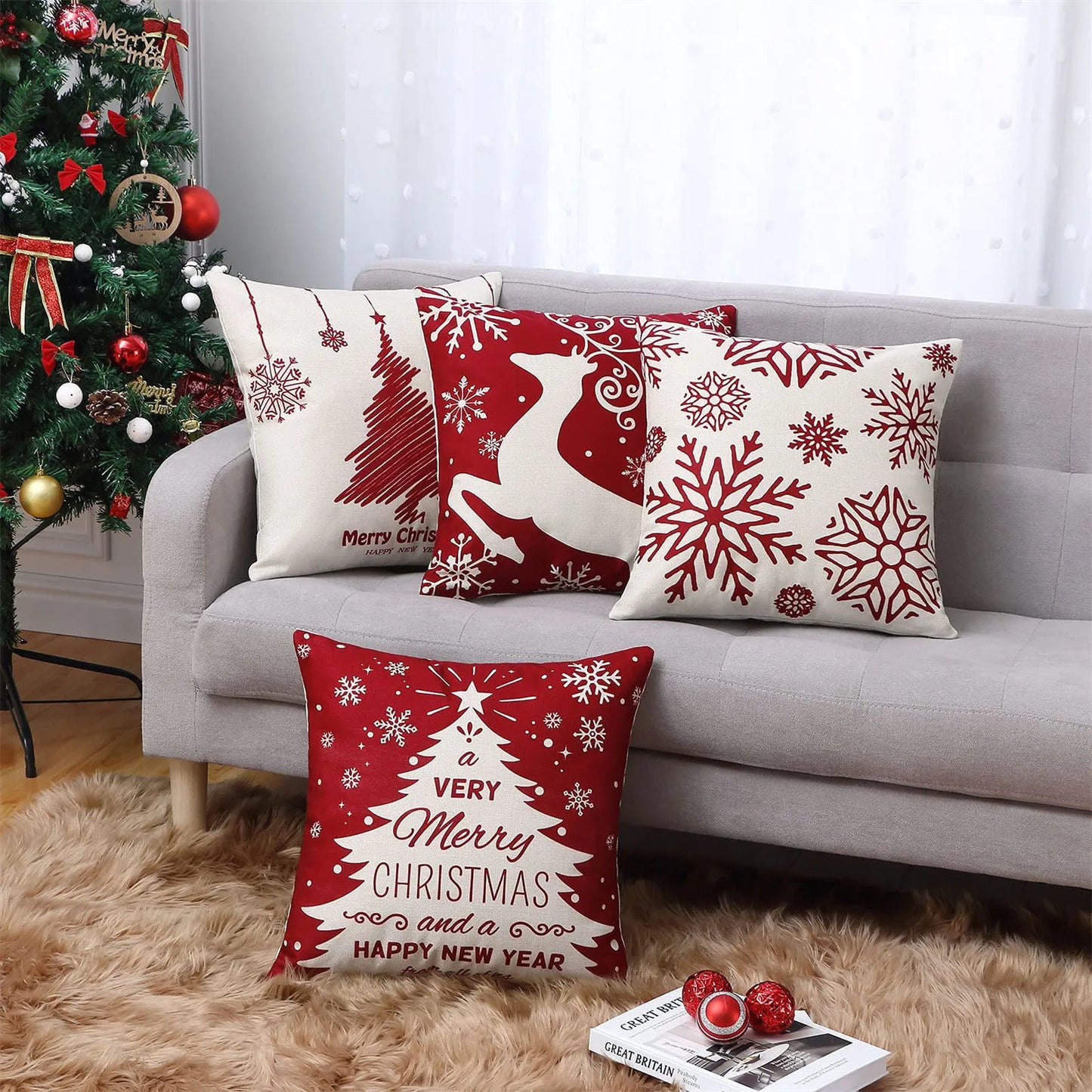 2023 Christmas Pillow Covers Christmas Decorations Throw Pillow Covers