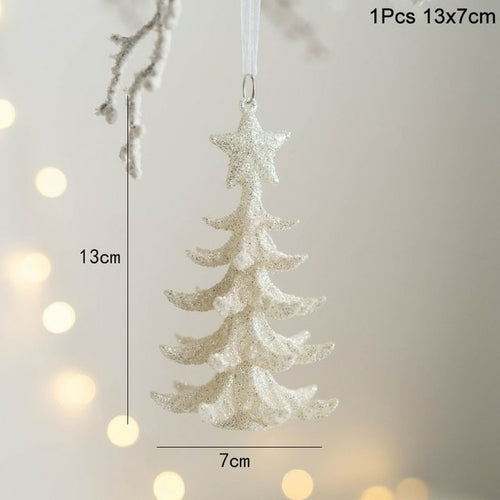 Xmas Tree Pendants Snowflake Angel Deer Hanging Ornaments Christmas