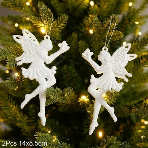 Xmas Tree Pendants Snowflake Angel Deer Hanging Ornaments Christmas