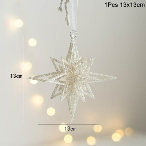 Xmas Tree Pendants Snowflake Angel Deer Hanging Ornaments Christmas