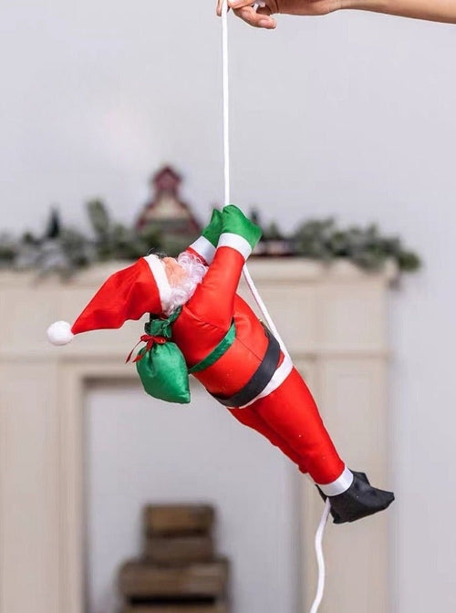 Christmas Electric Santa Decor, Santa Climbing Ropes & Ladder Toy