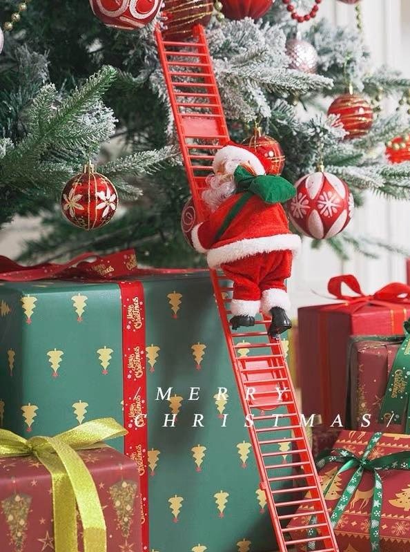 Christmas Electric Santa Decor, Santa Climbing Ropes & Ladder Toy