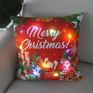 2023 Led Pillowcase Cushion 45Cm Pillow Christmas Decoration Cover with Lights New Year Decor Christmas Decorations for Home